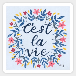 C'est La Vie Lavender | Floral Wreath | Quote Sticker